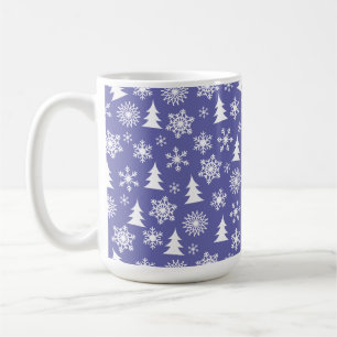 Snowflakes and Pine Trees Coffee Mug