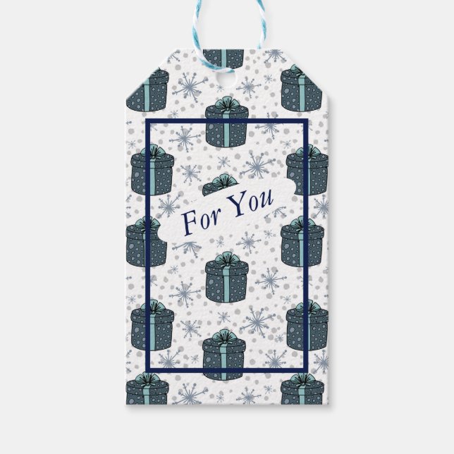 Snowflakes And Presents Gift Tag (Front)