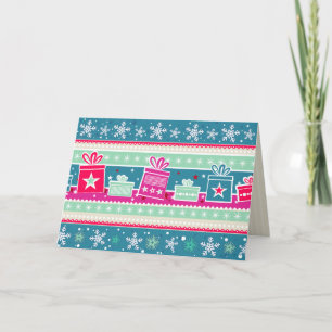 Snowflakes and Presents Holiday Greeting Card