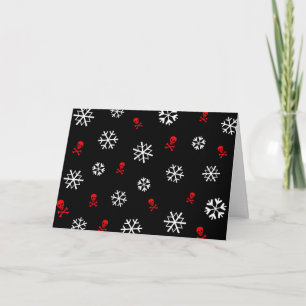 Snowflakes and Skulls Holiday Card