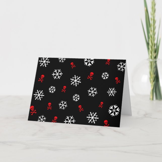 Snowflakes and Skulls Holiday Card (Front)