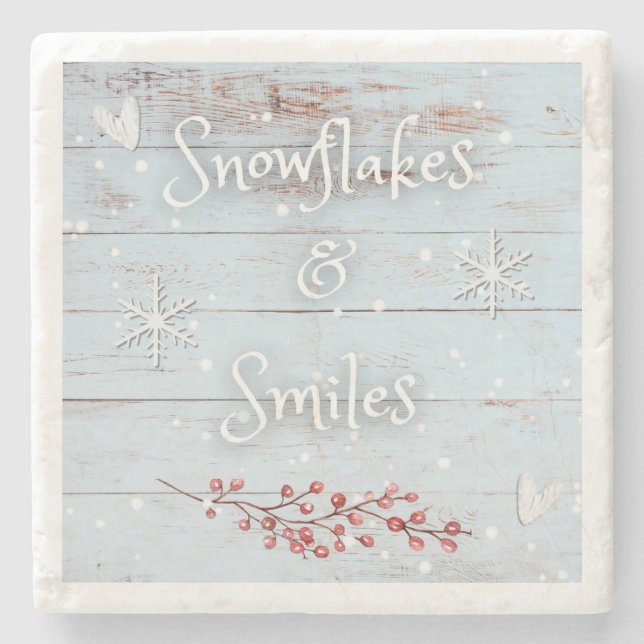 Snowflakes and Smiles Coaster (Front)