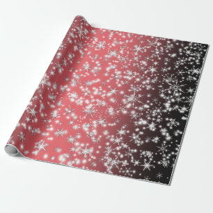 Snowflakes and Sparkles over Sunset Light Wrapping Paper
