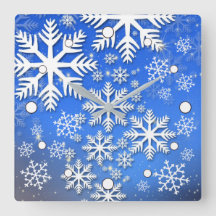 Snowflakes and Stars Blue and White Design