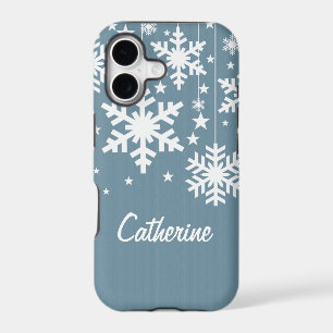 Snowflakes and Stars CM iPhone 5 BT ID Case, Blue