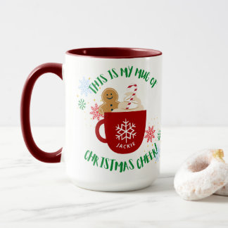 Snowflakes and Stars Fun Christmas Cheer Mug