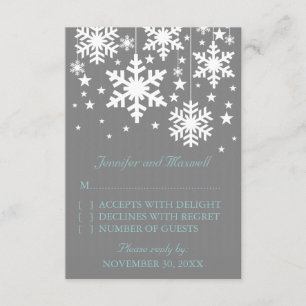 Snowflakes and Stars Response Card, Grey