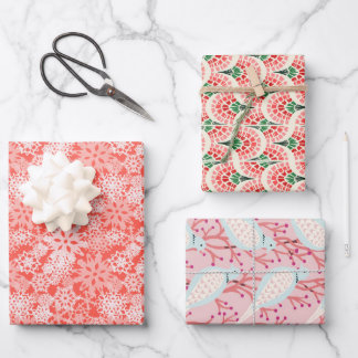 Snowflakes and turtle doves Christmas wrap set Wrapping Paper Sheet