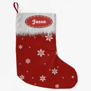 Snowflakes and White Fur - Christmas Stockings