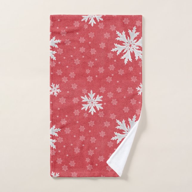 Snowflakes at Christmas Eve Invitation Hand Towel (Hand Towel)