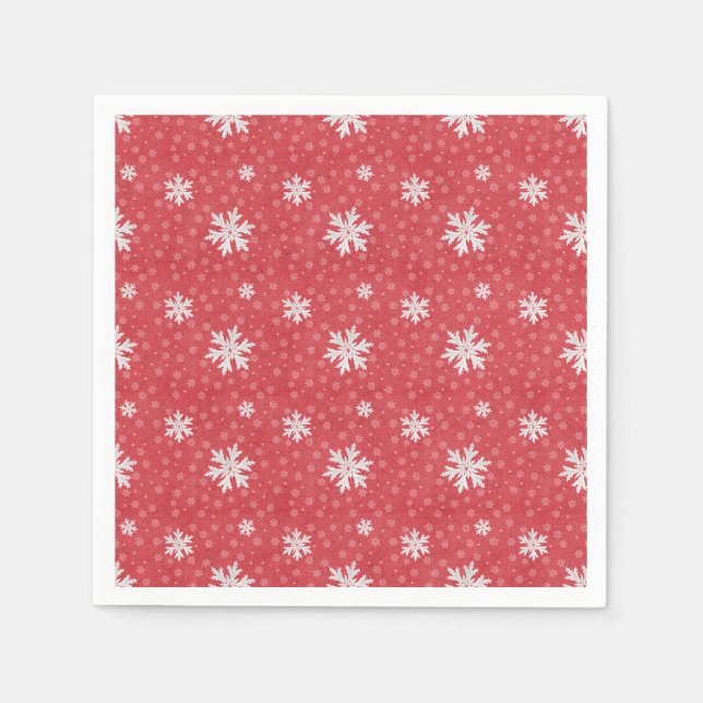 Snowflakes at Christmas Eve Invitation Napkin (Front)