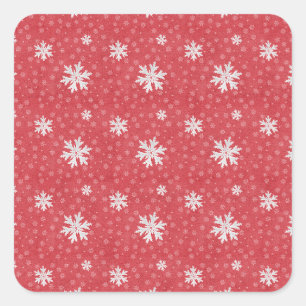 Snowflakes at Christmas Eve Invitation Napkins Square Sticker