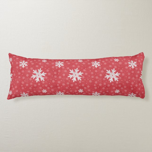 Snowflakes at Christmas Eve Invitation Napkins Tis Body Cushion (Front)