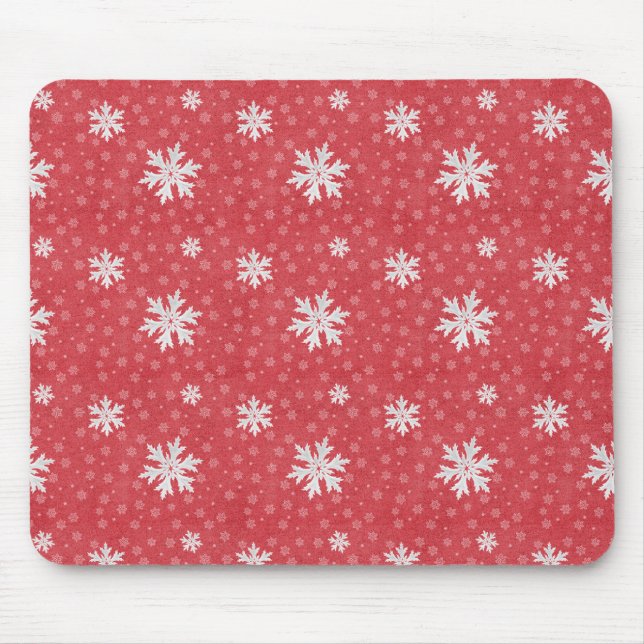 Snowflakes at Christmas Eve Invitation Napkins Tis Mouse Mat (Front)