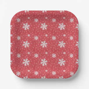 Snowflakes at Christmas Eve Invitation Napkins Tis Paper Plate