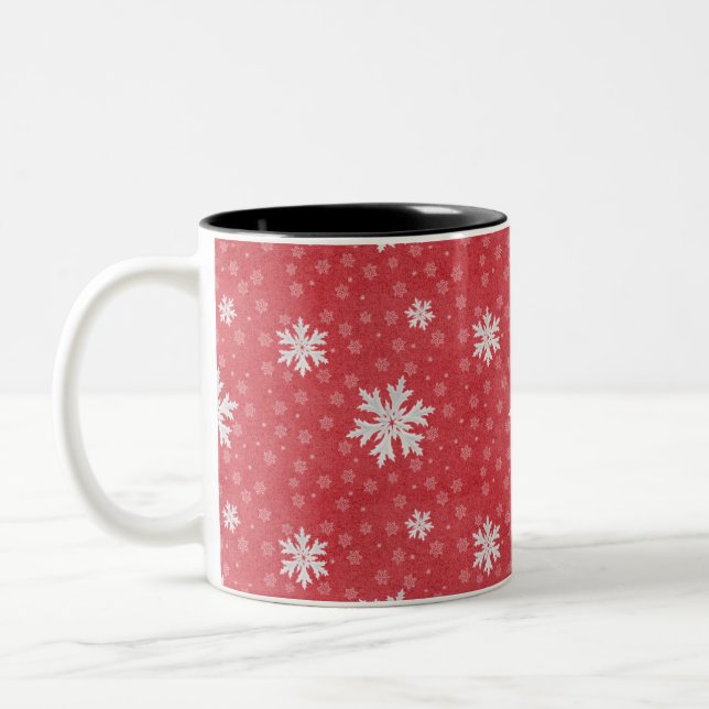 Snowflakes at Christmas Eve Invitation Napkins Tis Two-Tone Coffee Mug (Left)