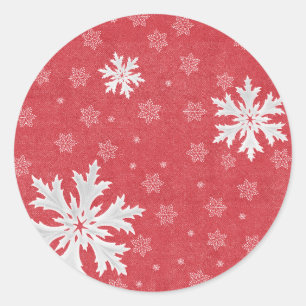 Snowflakes at Christmas Eve Postcard Classic Round Sticker