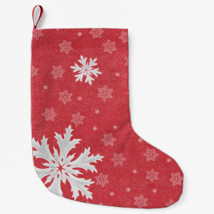 Snowflakes at Christmas Eve Postcard Small Christmas Stocking