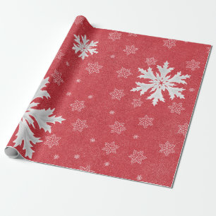 Snowflakes at Christmas Eve Postcard Wrapping Paper