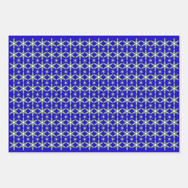 Snowflakes at Midnight Wrapping Paper Sheet (Front)