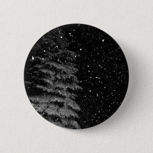 snowflakes at night  unique photograph 6 cm round badge