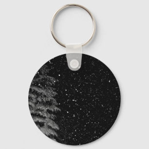 snowflakes at night unique photograph key ring