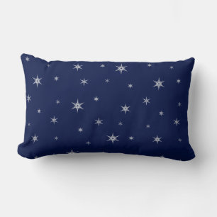Snowflakes At Night   Winter Time Lumbar Cushion