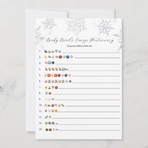 Snowflakes Baby Books Emoji Game Card