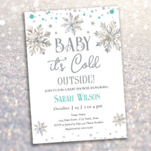 Snowflakes Baby It's Cold Outside Baby Shower
