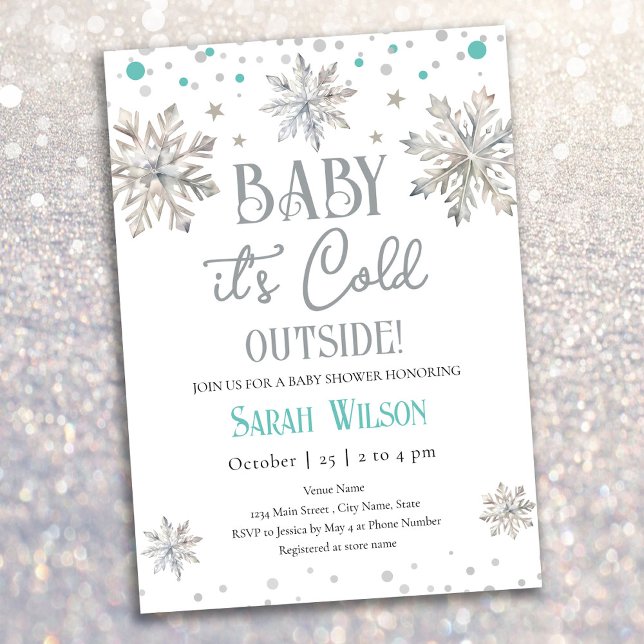 Snowflakes Baby It's Cold Outside Baby Shower (Creator Uploaded)
