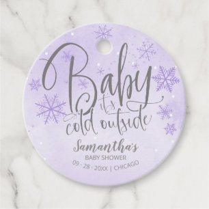 Snowflakes Baby It's Cold Outside Baby Shower Favo Favour Tags