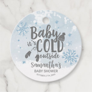 Snowflakes Baby It's Cold Outside Baby Shower Favo Favour Tags