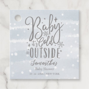 Snowflakes Baby It's Cold Outside Baby Shower Favour Tags