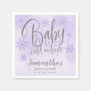 Snowflakes Baby It's Cold Outside Baby Shower Napk Napkin