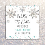 Snowflakes Baby it's cold outside baby shower Napkin<br><div class="desc">Whimsical watercolor Snowflakes Baby it's cold outside winter Baby Shower theme. Easy to personalise.</div>