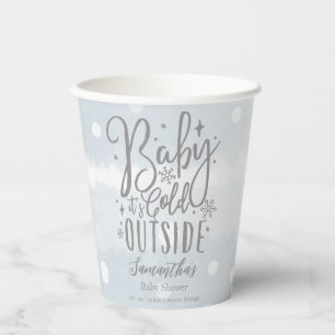 Snowflakes Baby It's Cold Outside Baby Shower Paper Cups