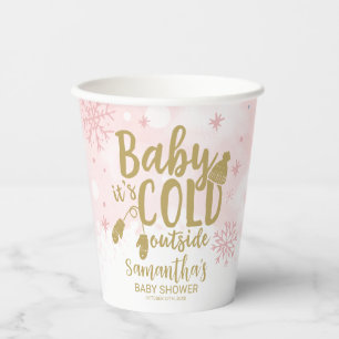 Snowflakes Baby It's Cold Outside Baby Shower  Paper Cups