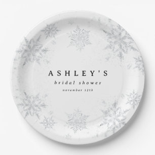 Snowflakes Baby Shower Paper Plate
