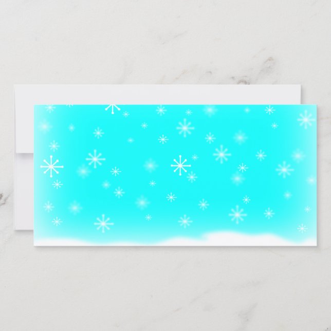 SNOWFLAKES BABYBLUE HOLIDAY CARD (Front)