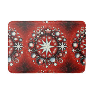 Snowflakes bath mat