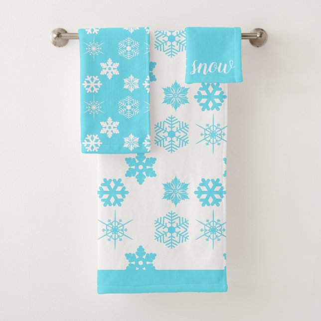 Snowflakes Bath Towel Set (Insitu)