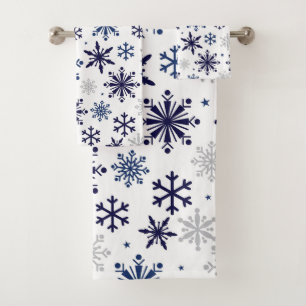 Snowflakes bath towel set