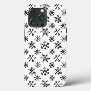 Snowflakes Black and White Pattern iPhone 13 Pro Case