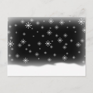 SNOWFLAKES BLACK POSTCARD