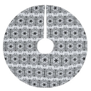 Snowflakes black white Scandinavian Christmas  Brushed Polyester Tree Skirt