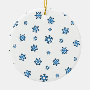 Snowflakes (Blue & Black) Ceramic Tree Decoration