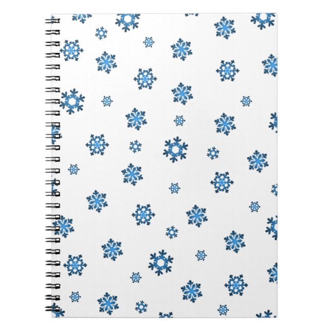Snowflakes (Blue & Black) Notebook (Front)