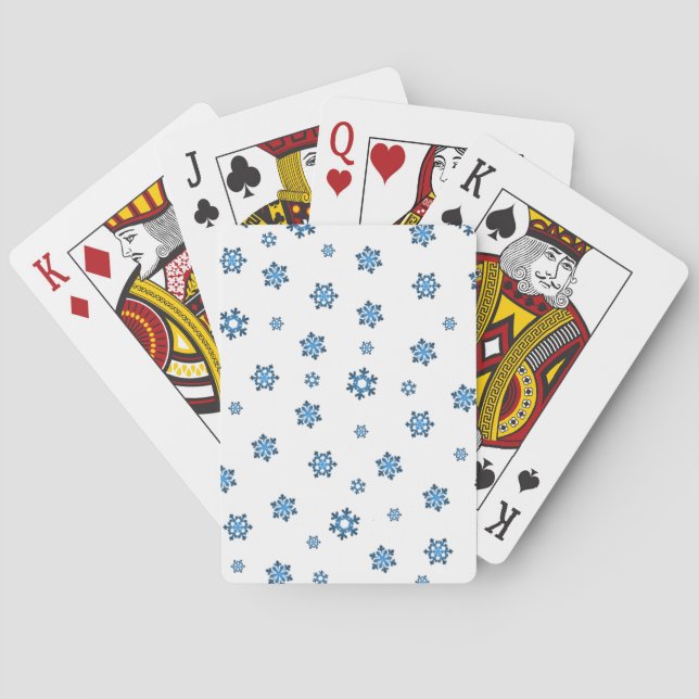 Snowflakes (Blue & Black) Playing Cards (Back)