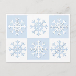 Snowflakes Blue Holiday Postcard