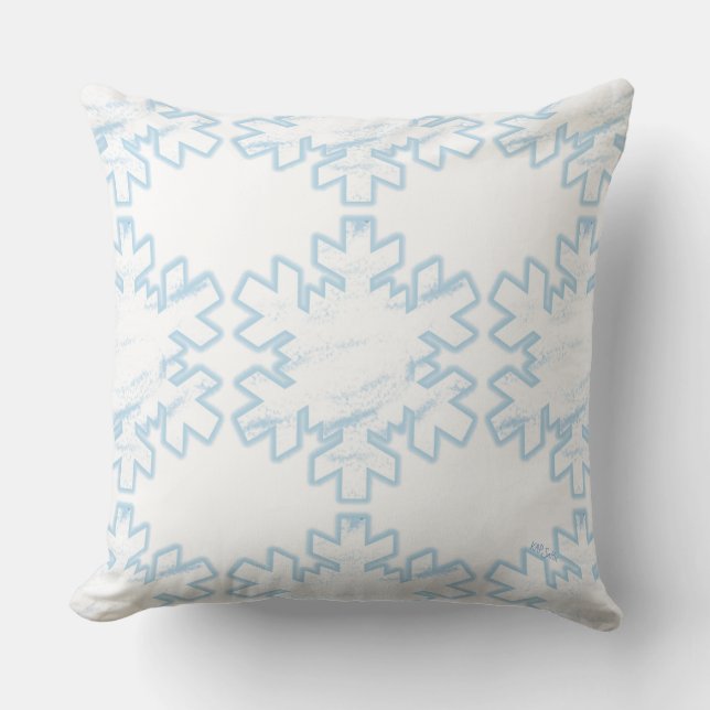 Snowflakes (blue/white) cushion (Front)